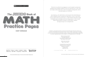 Scholastic The Jumbo Book of Math Practice Pages Grade 1-2 Worksheet with Answer Keys