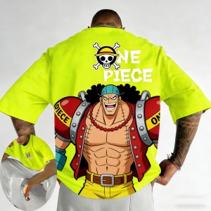 Bandai | "One Piece" Japanese Anime Mens Printed T-shirts Millennium Summer Leisure with Short Sleeves Leisure Boy Childrens T-shirt