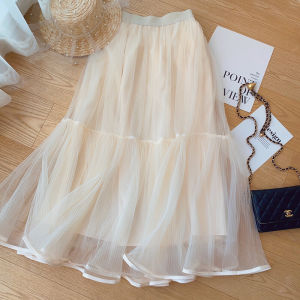 Thanh Lịch Eo Cao Dáng Chữ A Fairy Váy 65 Mét Full Váy Nữ Chiều Dài Giữa Polyester Fiber 2023 Mùa Thu Season Váy S
