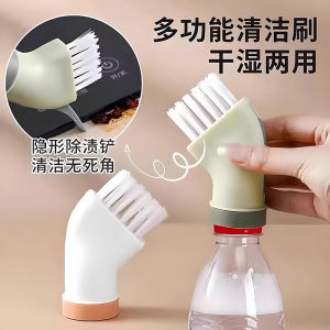 Bàn Chải Vệ Sinh Đa Năng Không Có Góc Chết Có Thể Kết Nối Với Chai Nước Khoáng Bàn Chải Đầu Phẳng Dùng Để Vệ Sinh Các Khe Hở