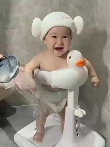 Baby Standing Bath Duck - Bath standing untuk bayi mandi - Standing Hands-Free Shower Non-Slip Spine Protector Adjustable