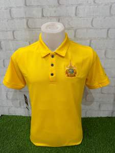 เสื้อโปโลสีเหลือง Cadenza ปักตราสัญลักษณ์ 72 พรรษา