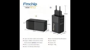 FMchip 140W soldering iron power adapter PD3.1 140W GnN for T90B soldering iron Adapter kit Laptop Phone Compact Charger