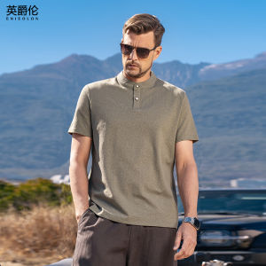 Enjeolon | Áo Thun Nam Cổ Henry Nút Vintage Phong Cách Bình Dị