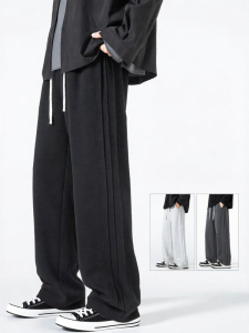 Warrior | Casual Sporty Straight Leg Wide Loose Comfort Mens Trousers