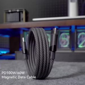 2M PD100W Magnetic Fast Charger Cable USB A To Type C Magnetic Suction Anti Winding QC 4.0 Cord for iPhone 15 14 MacBook Huawei