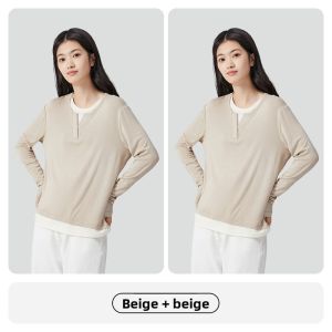 miiow | Slim Fit Knitted Long Sleeve Round Neck Base Shirt For Women Color Block Design Casual Wear Daily Style MiiOW Cat Person Brand