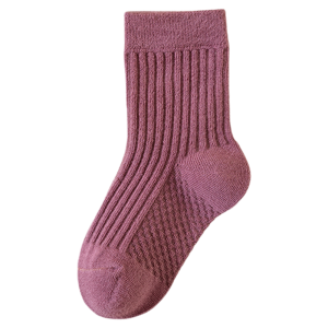 miiow | Spring Autumn Girls Mid-Calf No-Show Socks Pure Color Cotton Childrens Footwear Comfortable Breathable Eco-Friendly Socks
