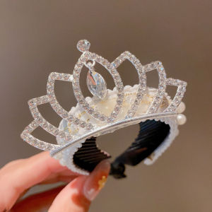 เครื่องประดับผมมงกุฎลูกปัดสำหรับเด็กผู้หญิง วันเกิด ทรงหางม้า คลิปผม มงกุฎเจ้าหญิง ทรงหัวกลม เครื่องประดับผมสไตล์เกาหลี