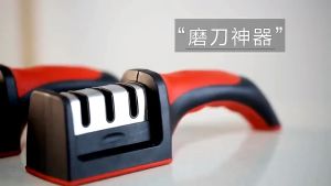 3 in 1 Knife Sharpener Anti Slip Stainless Steel Rubber Handle Kitchen Knife Polishing Alat Pengasah Pisau Gunting