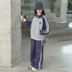 MPW | Girls Embroidered Casual Sportswear Set Autumn Fashionable Childrens Clothing Standard Package MPW Brand Breathable Machine Washable