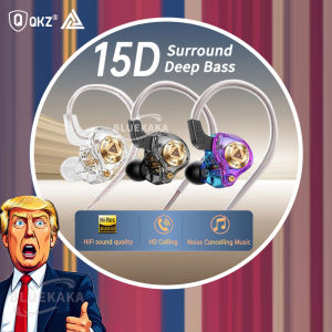 QKZ 15D Surround Sound Dynamic Drive Earphones In-Ear Bass Noise Cancelling Headphones Monitor Stereo Music Sport Game Headsets