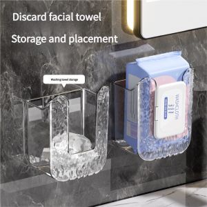 1/5PCS Wall-Mounted No-Drill Tissue Box Holder - Waterproof Hanging Wet Wipe Dispenser for Bathroom & Kitchen