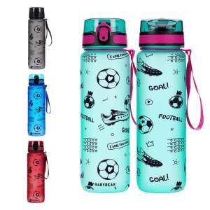 Bình Nước Thể Thao In Hình Bóng Đá 750ml Dành Cho Trẻ Em Và Học Sinh Chống Rò Rỉ Nắp Bật Kèm Dây Đeo Tiện Dụng Dùng Cho Phòng Tập Ngoài Trời Người Hâm Mộ Bóng Đá