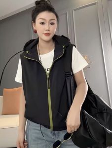 Hooded Zippered Vest Women Fashion Casual Loose Matching