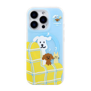 Magnetic Curiosity Dog Phone Case Anti-fall Frosted New Model 15Pro 14Promax Creative Cartoon 15Promax 16Pro Couple 1314  Phones