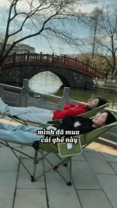 Ghế nằm nhiều mức điều chỉnhNằm thoải máiGhế mặt trăng xếp gọn camping cắm trại dã ngoại