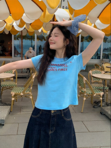 Mixd | Energizing Youthful Style Letter Print Round Neck Short Sleeve T-Shirt