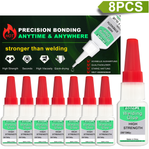 LOOLIFL 1-8PCS 50ml Instant Strong Super Glue Universal Superglue Mighty Instant Glue for Resin Ceramic Metal Glass Fast Dry