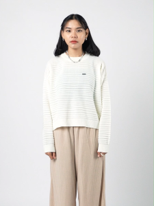 3Second Jaket Stripe Wanita Knit Crewneck Sweater Caprice HP-C010725
