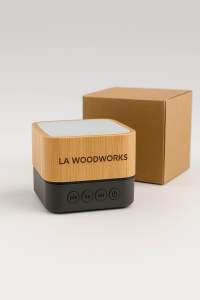 LA Woodworks Personalized Bamboo Bluetooth Speaker | Laser Engraved Souvenirs and Giveaways