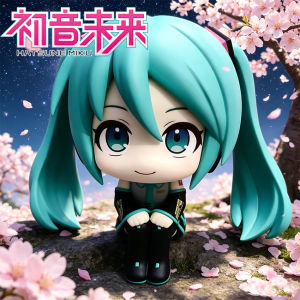 Bandai | Hatsune Miku Anime Look Up Pretty Girl Model Handmade Toy Desktop Decoration Christmas Gift For Friends Surprise Gift Toys