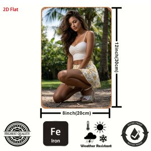 CIFbuy | 2D Metal Sign Modern Women Theme Wall Art Decor 8x12 Inch Durable High Bend Resistance for Studio Shop Bar Club Gift