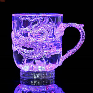 285ML Luminous Drinkware Cup LED Flashing Acrylic Drinking Induction Cup Pouring Induction Light Suitable for Whiskey Bar Party