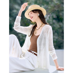 MOHANYIMEI | French Style V-Neck Straight Shoulder Lace Knitted Sweater