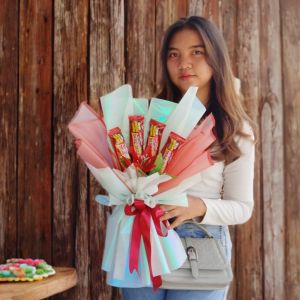 Buket Snack Beng Beng mix Bunga Palsu || Uk Large || Kado Gift || Buket Wisuda