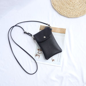 Mini Pure Color Crossbody Phone Bag Womens Single Shoulder Satchel Coin Mobile Phone Case Trendy Korean Style Soft PU Bag