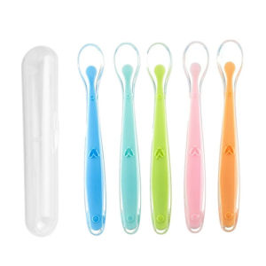 BPA Free Baby Silicone Spoons First Stage Infant Soft Spoons Baby Training Feeding Spoon Toddler Complementary Food Spoon