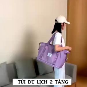 Túi xách du lịch cỡ lớn 2 tầng đa năng nam nữ đựng quần áo mỹ phẩm tiện dụng DL03 chất liệu cao cấp
