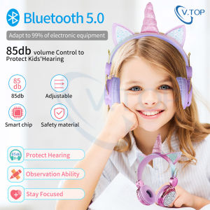 V.TOP Headset Unicorn Musik Untuk Anak-Anak