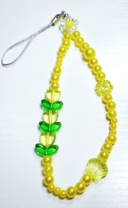 Colored flower beaded stylePhone Charm hanging chain to chain