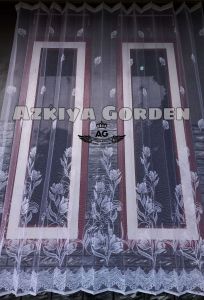 Vitrase Gorden Vitrase Gorden Polos Dalaman Gorden Motif Bunga Tulip putih