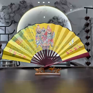 Quạt Lụa  Tam Thanh Đạo Tổ Ngũ Lôi Trương [Cánh mở 60cmGập 33cm]