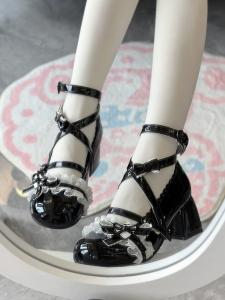 Sweet Ballet Style round Head Lace Single Shoes for Girls Pre Sale PU Leather Material LoLita Dollhouse Gaming Accessories