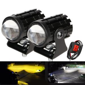 ECILY Motorcycle Headlight Spotlight Canbus LED Projector Lens Fog Light Auxiliary Lamp With Switch For Car Off-road 4X4 ATV UTV