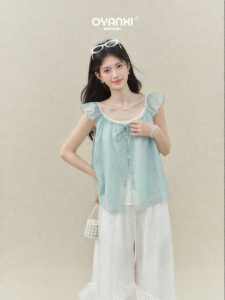 OUYANGXI | Bộ Áo Tay Voan Rộng Mùa Hè