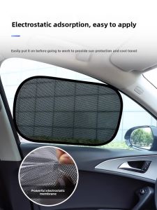 MONLEYTA | Static Absorption Sunshade Decorative Car Interior Side Window Glass Sticker Heat Insulation Dustproof Light Blocking Curtain