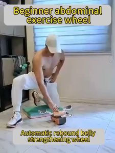 Beginner-Abdominal High Quality Roller Wheel Workout Exerciser Fitness Equipments Home Gym With Hassock Multifunctional Portable Elbow Support Abdominal Wheel Automatic Rebound Abdominal Roller Trainer