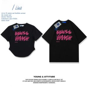 Couples Short Sleeve T-Shirt Womens Summer Trendy Design Spicy Girl Short Length Top Long And Short Version Commute Style Korean Loose Fit Cotton round Neck