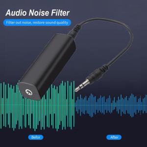 Kebidumei | Anti-interference Car 3.5mm Audio Cable Ground Loop Noise Isolator Cancelling FilterKiller Audio Stereo System Car Accessory