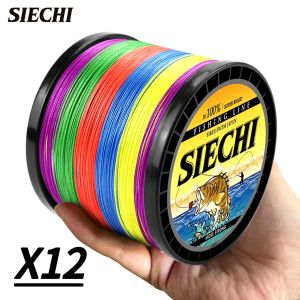 SIECHI X12 Braided Fishing Line 300/500/1000M 33-149.9lb Multifilament PE Wire Spinning Casting Carp Bass Fishing Tackle Line