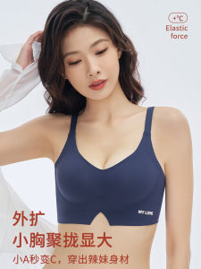 Thickened Seamless Womens Bra Gathered Full Cup Fixed Strap Underwear for Flattened Chest And Side Breast Collection