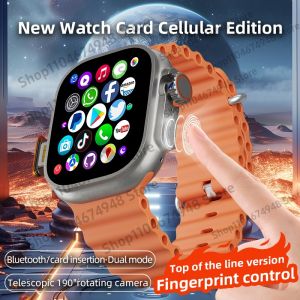 DW100 Pro Android 4G Smartwatch Fingerprint Unlock control  2.29inch Amoled Smart Watch 256GB Storage Free Download App WIFI GPS