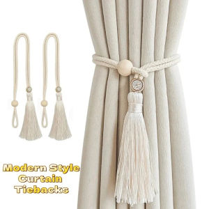 2 Pack Rhinestone Tassel Curtain Tiebacks  Adjustable  Modern Farmhouse Decorative Drape Tie Backs For Bedroom Living Room