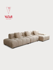 VATAR | Minimalist Pouf Style Living Room Chenille Sofa