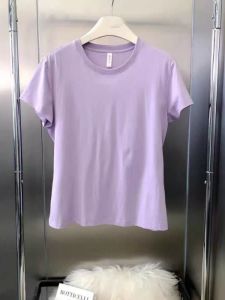 Lycra Cotton Slim Fit T-Shirt round Neck Short Sleeve Womens Basic High Elasticity Summer New Arrival round Neck T-Shirt